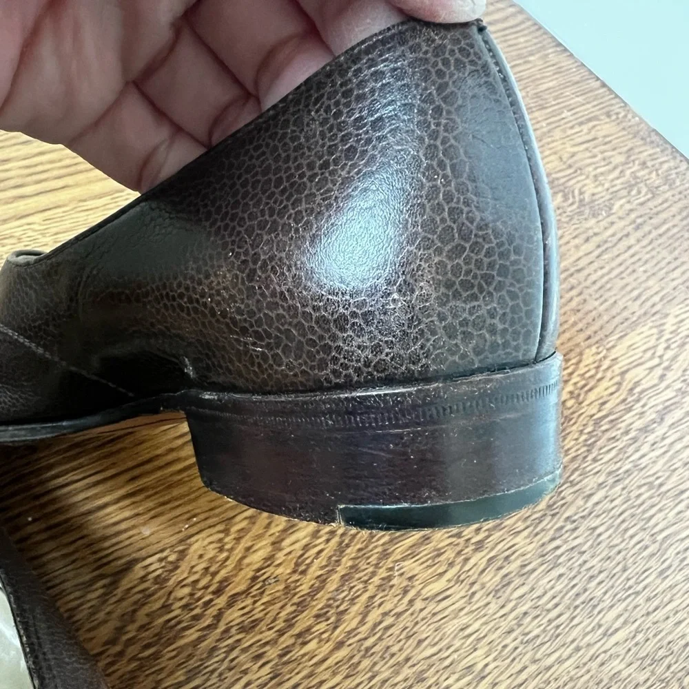 TANINO CRISCI Handmade‎ Brown Leather Loafers Buckle Luxury Italy Vintage 34